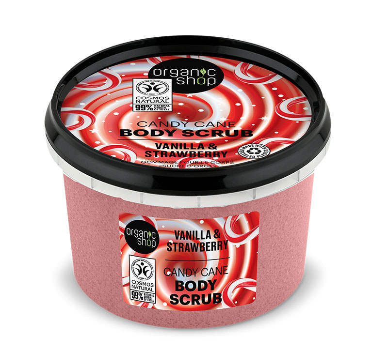 Organic Shop Scrub Σώματος Candy Cane, Βανίλια & Φράουλα, 250 ml