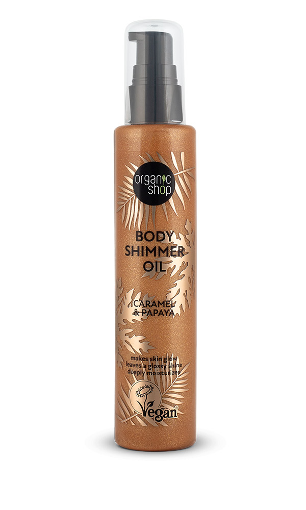 OS Body Shimmer Oil, Λάδι Σώματος για Λάμψη, Καραμέλα & Παπάγια, 100 ml