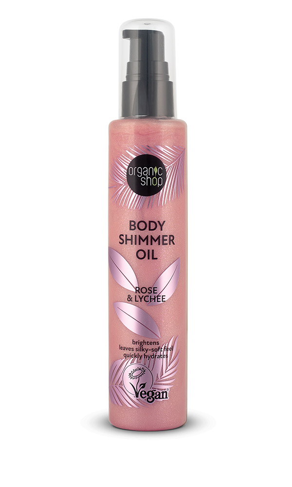 OS Body Shimmer Oil, Λάδι Σώματος για Λάμψη, Τριαντάφυλλο & Λίτσι, 100 ml