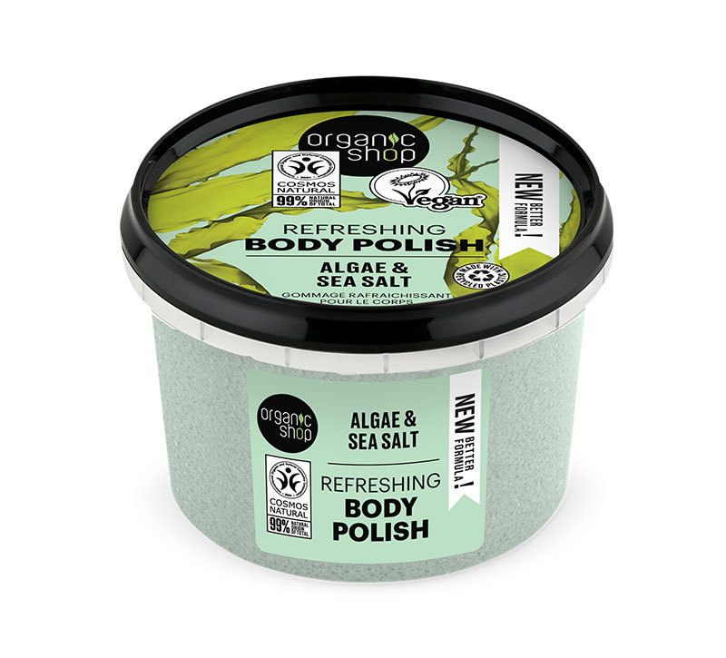 Organic Shop Body Polish Αναζωογόνησης, Φύκια & Θαλασσινό Αλάτι, 250ml
