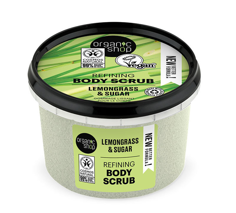 Organic Shop Body scrub Refining Lemongrass Scrub σώματος Λεμονόχορτο & Ζάχαρη, 250ml