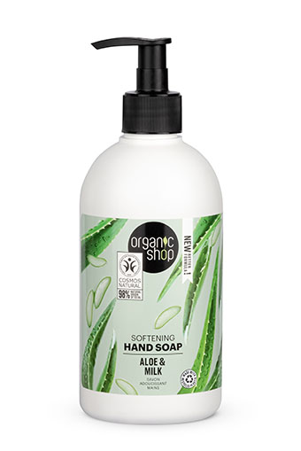 Organic Shop Hand Soap Barbados Aloe , Απαλό κρεμοσάπουνο χεριών αλόης , 500ml.