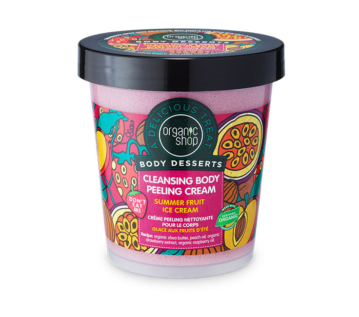 Organic Shop Body Desserts Summer Fruit Ice Cream , Καθαριστικό Peeling Σώματος , Καλοκαιρινό παγωτό φρούτων , 450 ml. 00000E01