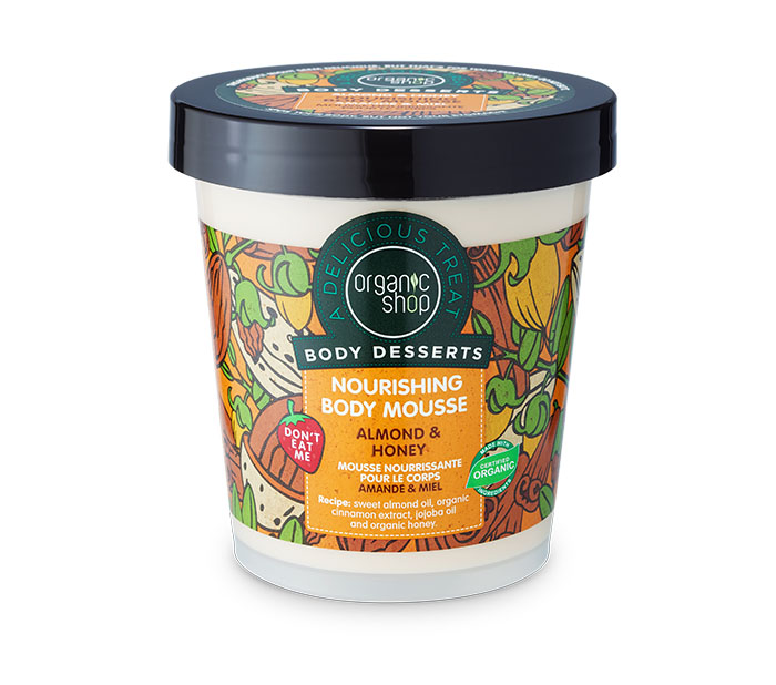 Organic Shop Body Dessert Almond & Honey , Αμύγδαλο & Μέλι Μους θρέψης σώματος, 450ml.