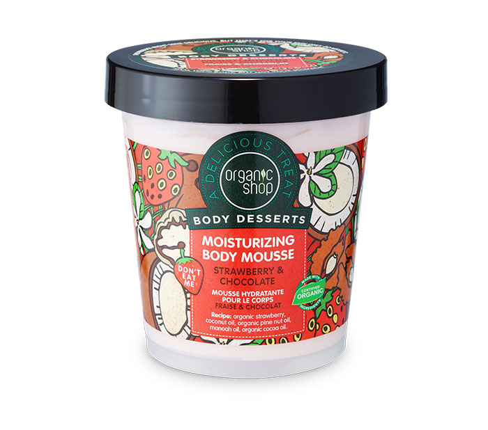 Organic Shop Body Dessert Strawberry & Chocolate, Φράουλα & Σοκολάτα Ενυδατική μους σώματος , 450 ml.